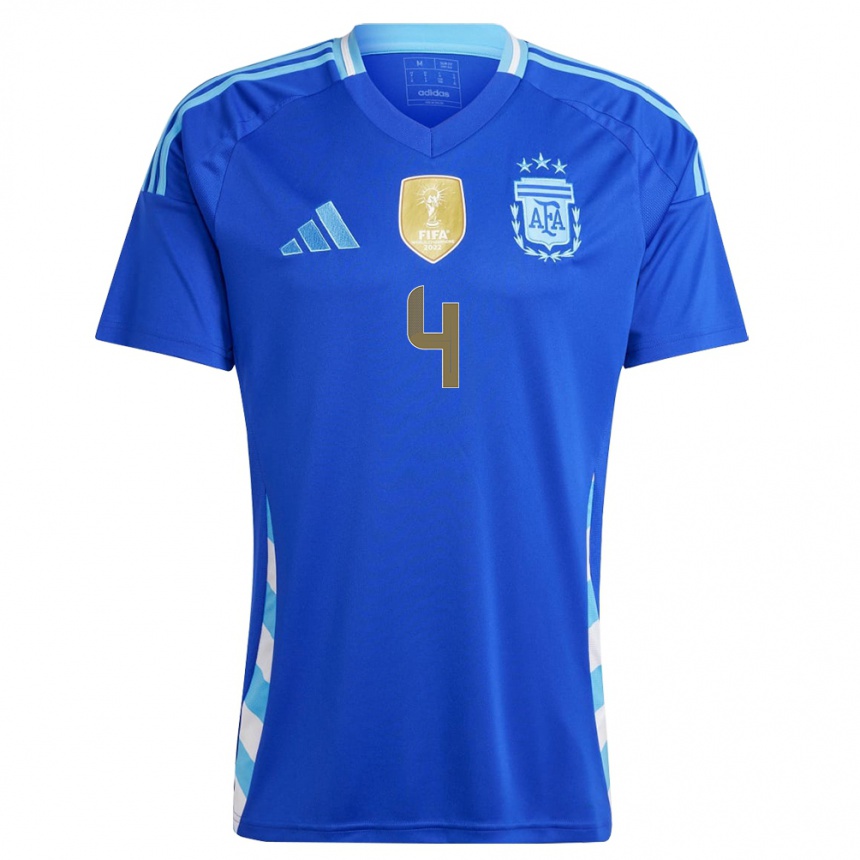 Vaikiškas Argentina Gonzalo Montiel #4 Mėlyna Išvykos Marškinėliai 24-26 T-Shirt