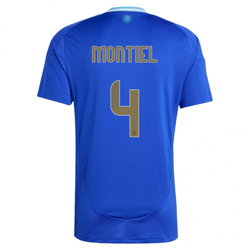 Vaikiškas Argentina Gonzalo Montiel #4 Mėlyna Išvykos Marškinėliai 24-26 T-Shirt