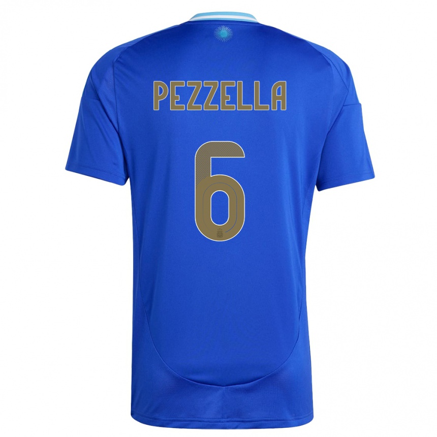 Vaikiškas Argentina German Pezzella #6 Mėlyna Išvykos Marškinėliai 24-26 T-Shirt