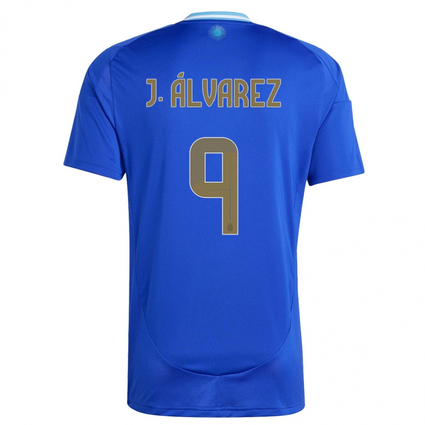 Vaikiškas Argentina Julian Alvarez #9 Mėlyna Išvykos Marškinėliai 24-26 T-Shirt