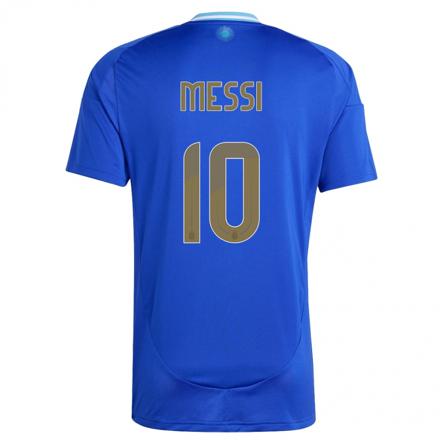 Vaikiškas Argentina Lionel Messi #10 Mėlyna Išvykos Marškinėliai 24-26 T-Shirt