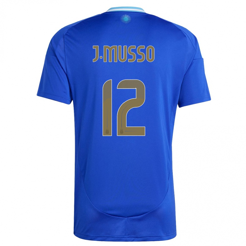 Vaikiškas Argentina Juan Musso #12 Mėlyna Išvykos Marškinėliai 24-26 T-Shirt