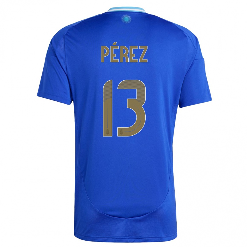 Vaikiškas Argentina Nehuen Perez #13 Mėlyna Išvykos Marškinėliai 24-26 T-Shirt