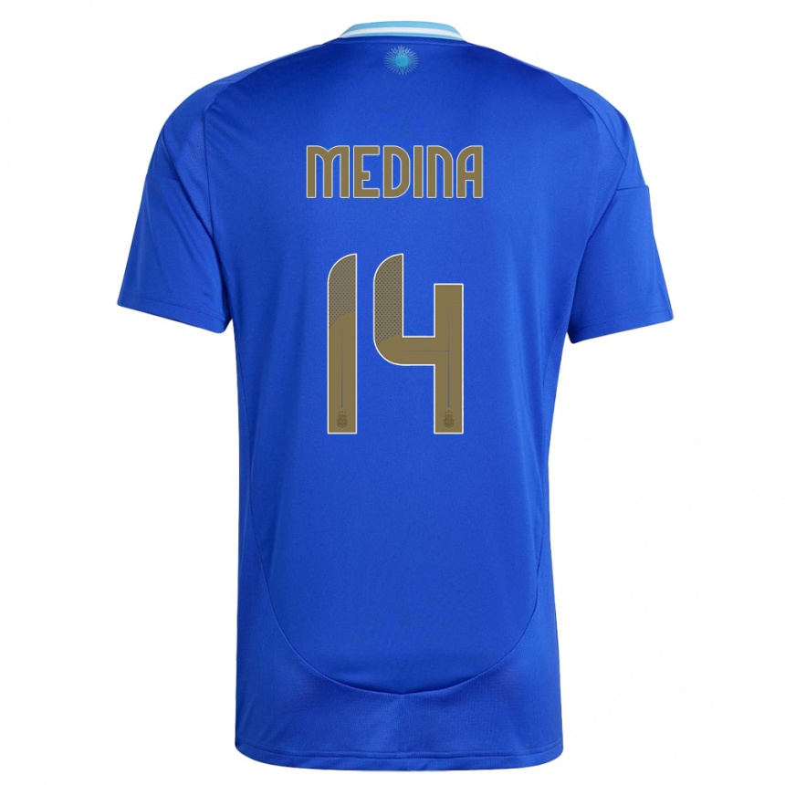 Vaikiškas Argentina Facundo Medina #14 Mėlyna Išvykos Marškinėliai 24-26 T-Shirt