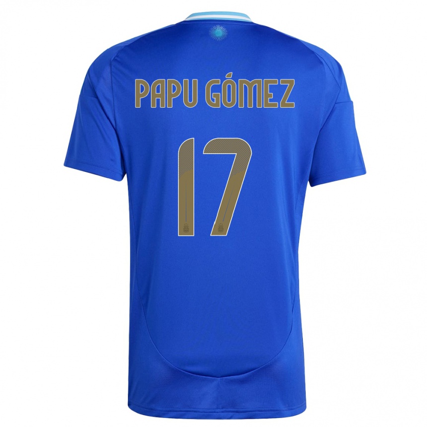 Vaikiškas Argentina Papu Gomez #17 Mėlyna Išvykos Marškinėliai 24-26 T-Shirt