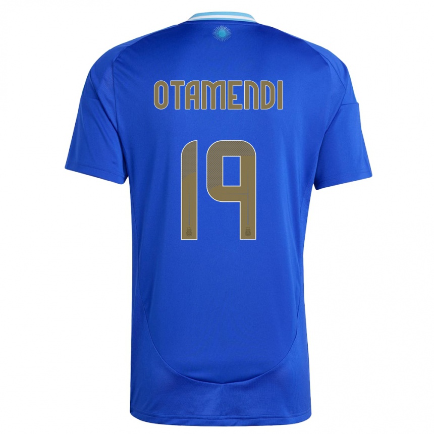 Vaikiškas Argentina Nicolas Otamendi #19 Mėlyna Išvykos Marškinėliai 24-26 T-Shirt