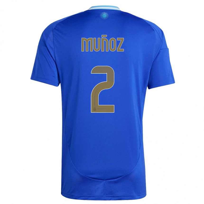 Vaikiškas Argentina Luana Munoz #2 Mėlyna Išvykos Marškinėliai 24-26 T-Shirt