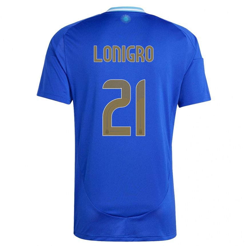 Vaikiškas Argentina Erica Lonigro #21 Mėlyna Išvykos Marškinėliai 24-26 T-Shirt