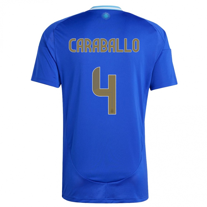 Vaikiškas Argentina Brian Caraballo #4 Mėlyna Išvykos Marškinėliai 24-26 T-Shirt