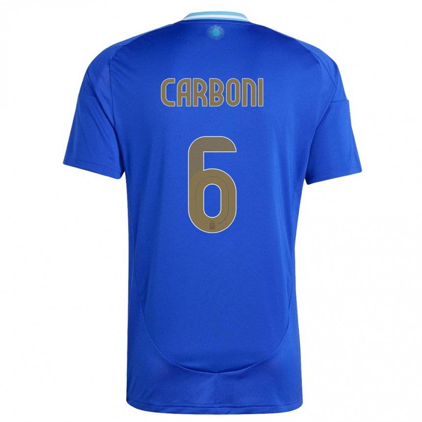 Vaikiškas Argentina Franco Carboni #6 Mėlyna Išvykos Marškinėliai 24-26 T-Shirt