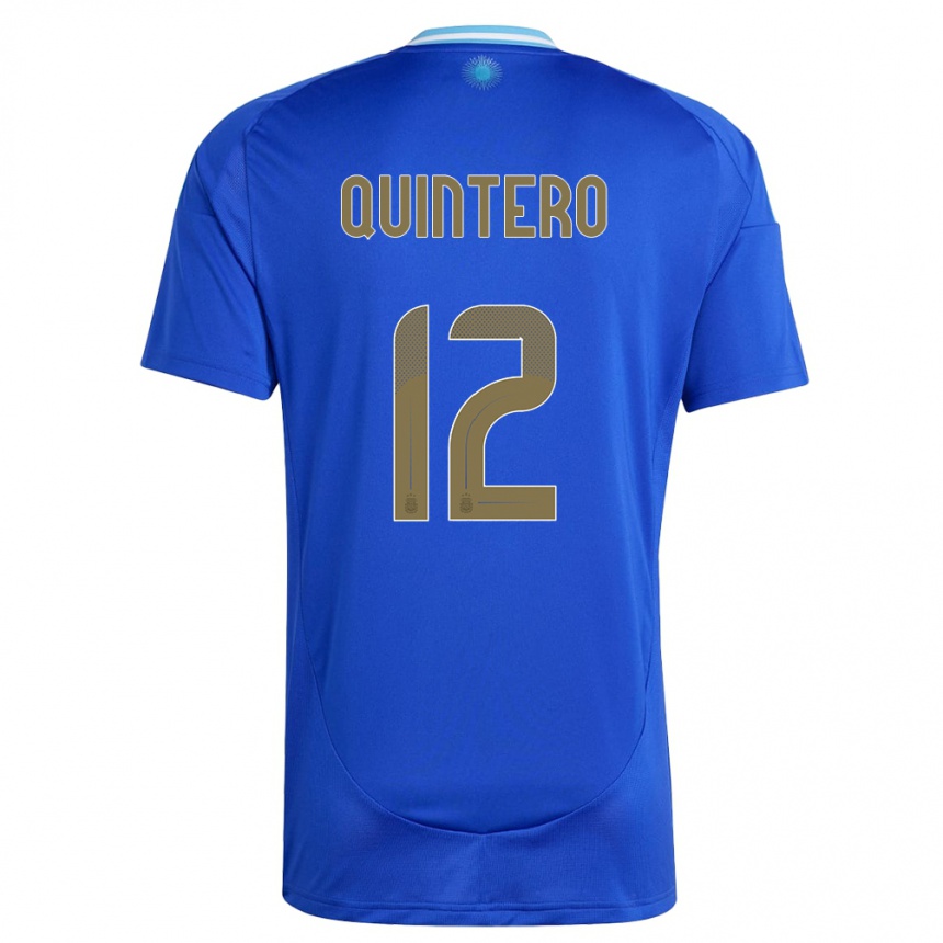 Vaikiškas Argentina Valentino Quintero #12 Mėlyna Išvykos Marškinėliai 24-26 T-Shirt