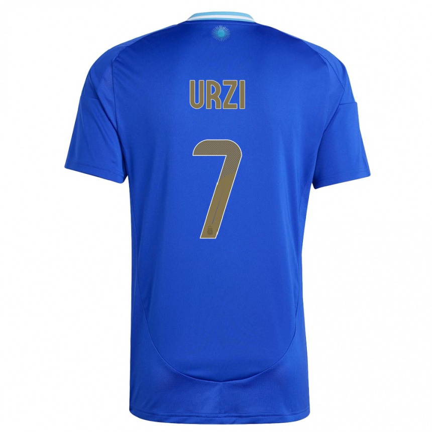 Vaikiškas Argentina Agustin Urzi #7 Mėlyna Išvykos Marškinėliai 24-26 T-Shirt