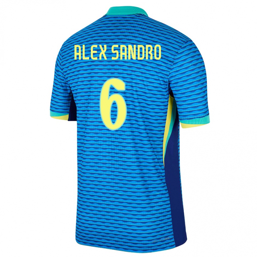 Vaikiškas Brazilija Alex Sandro #6 Mėlyna Išvykos Marškinėliai 24-26 T-Shirt