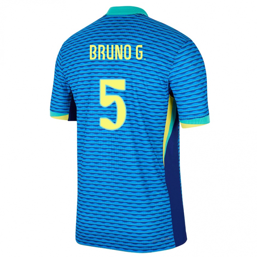 Vaikiškas Brazilija Bruno Guimaraes #5 Mėlyna Išvykos Marškinėliai 24-26 T-Shirt