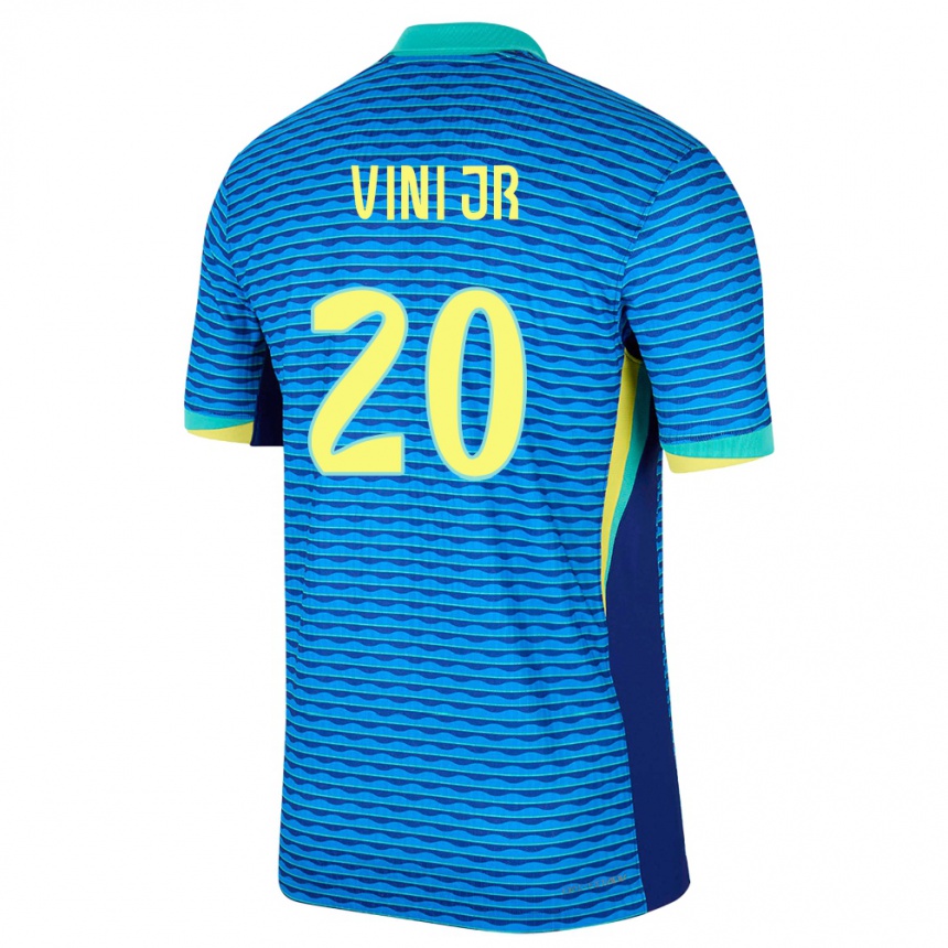 Vaikiškas Brazilija Vinicius Junior #20 Mėlyna Išvykos Marškinėliai 24-26 T-Shirt