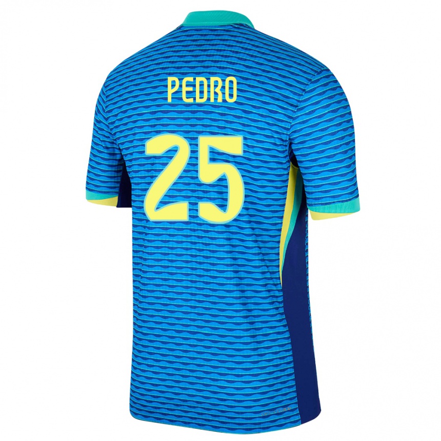 Vaikiškas Brazilija Pedro #25 Mėlyna Išvykos Marškinėliai 24-26 T-Shirt