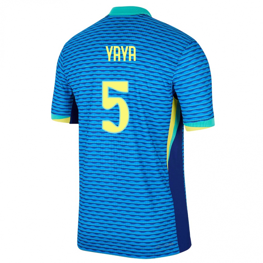 Vaikiškas Brazilija Yaya #5 Mėlyna Išvykos Marškinėliai 24-26 T-Shirt