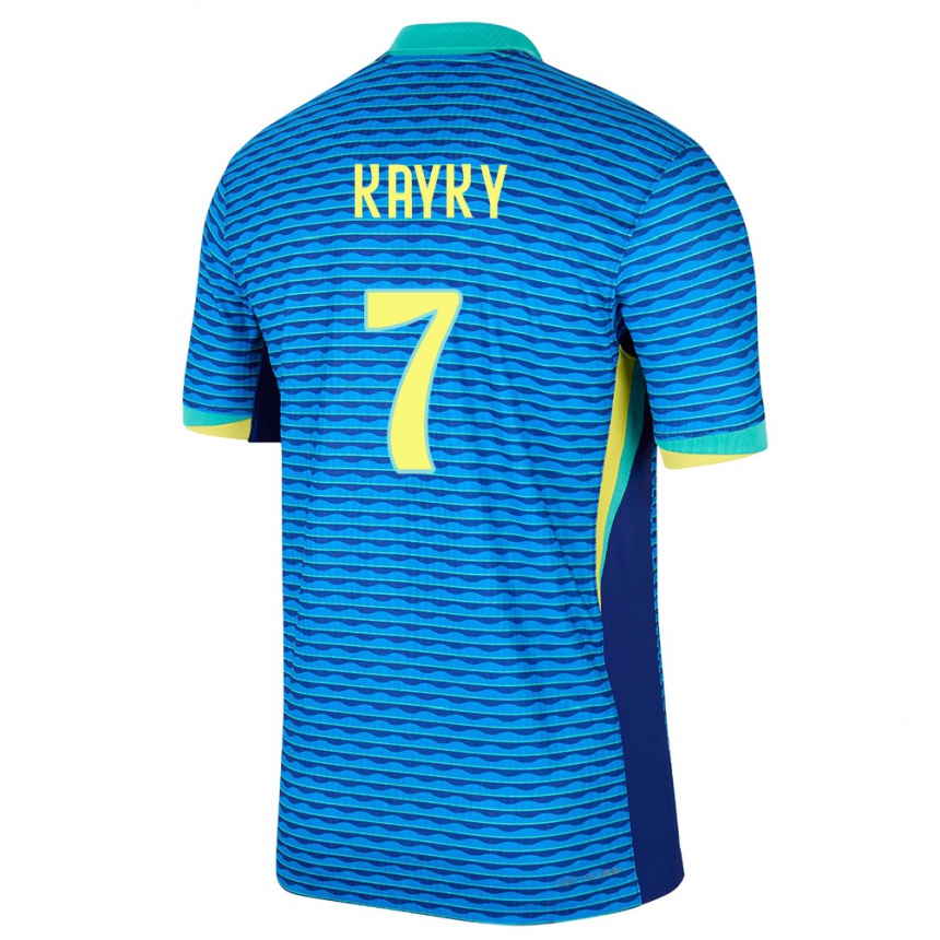 Vaikiškas Brazilija Kayky #7 Mėlyna Išvykos Marškinėliai 24-26 T-Shirt