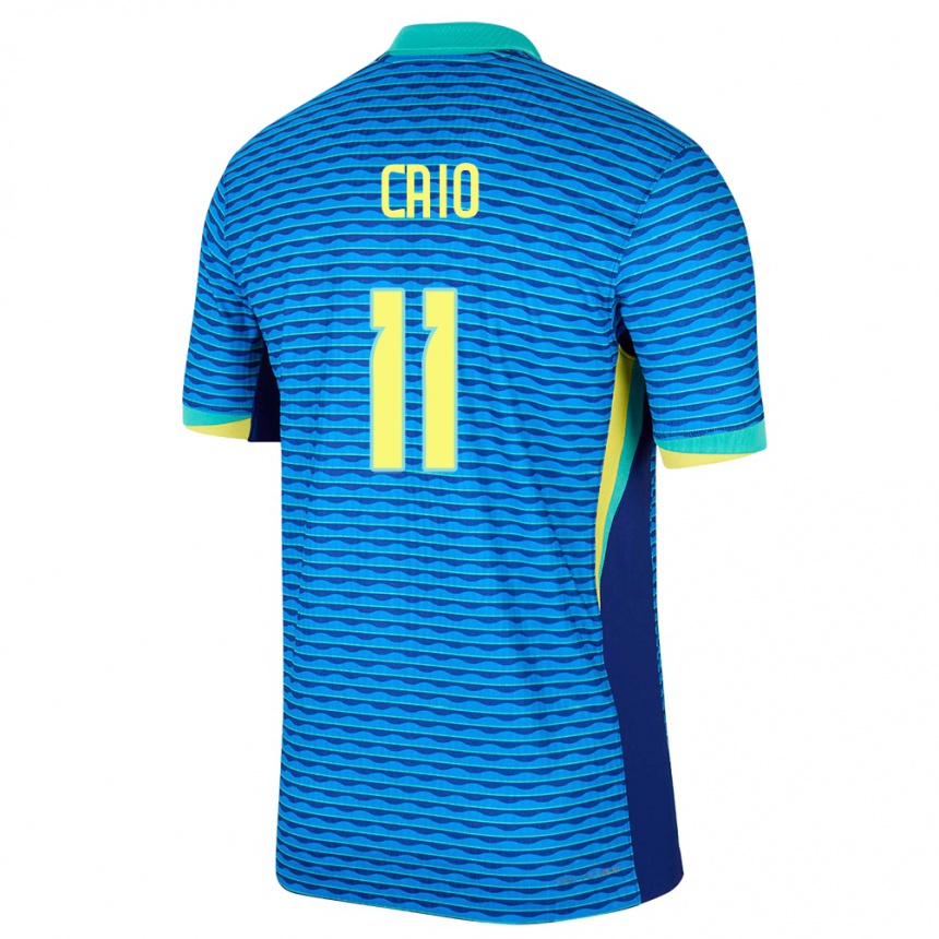 Vaikiškas Brazilija Caio #11 Mėlyna Išvykos Marškinėliai 24-26 T-Shirt