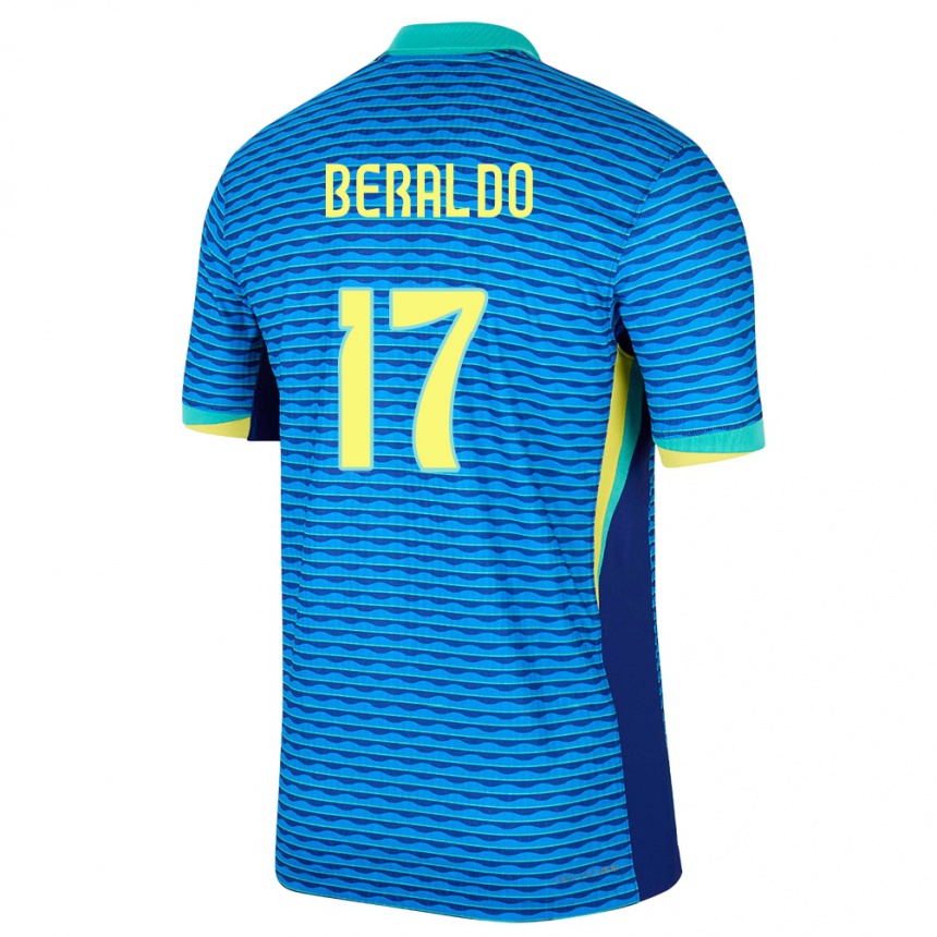 Vaikiškas Brazilija Lucas Beraldo #17 Mėlyna Išvykos Marškinėliai 24-26 T-Shirt