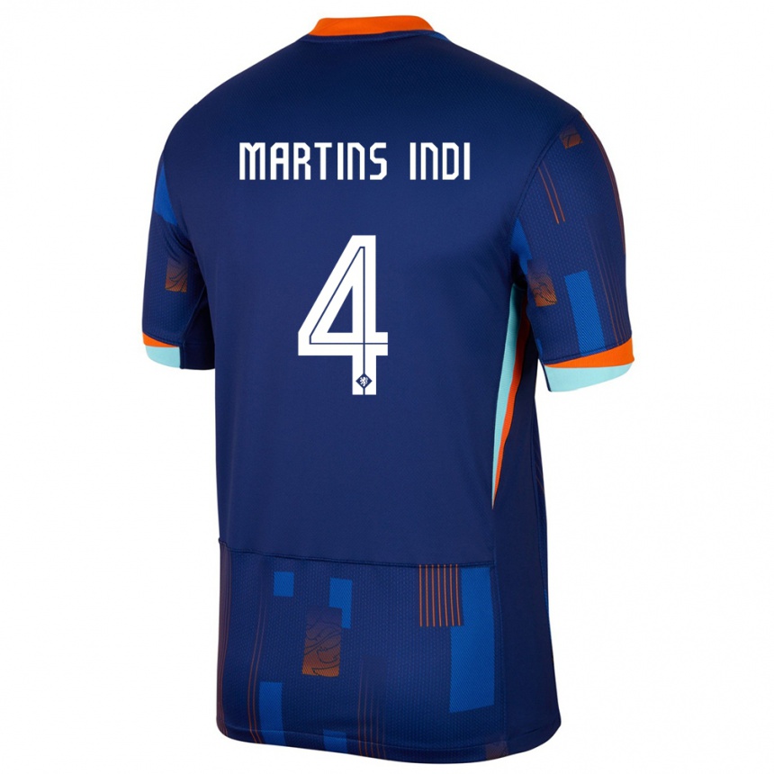 Vaikiškas Olandija Bruno Martins Indi #4 Mėlyna Išvykos Marškinėliai 24-26 T-Shirt