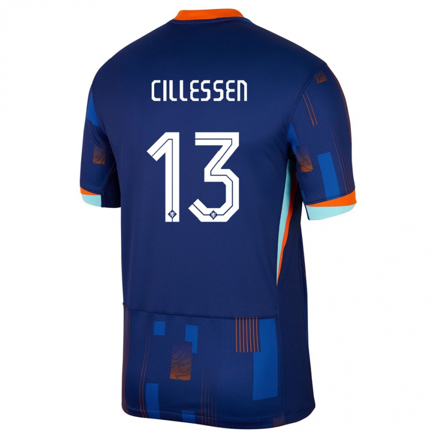 Vaikiškas Olandija Jasper Cillessen #13 Mėlyna Išvykos Marškinėliai 24-26 T-Shirt