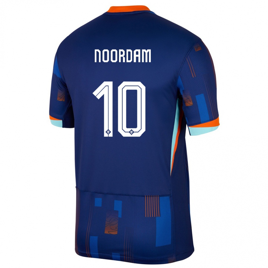 Vaikiškas Olandija Nadine Noordam #10 Mėlyna Išvykos Marškinėliai 24-26 T-Shirt