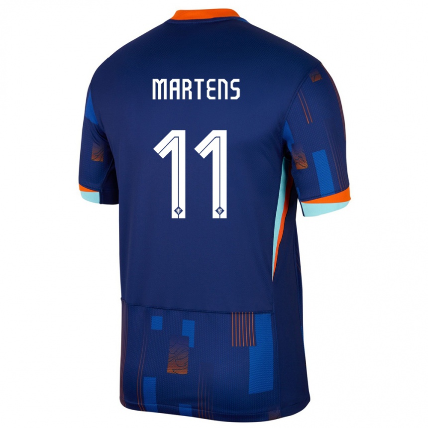 Vaikiškas Olandija Lieke Martens #11 Mėlyna Išvykos Marškinėliai 24-26 T-Shirt