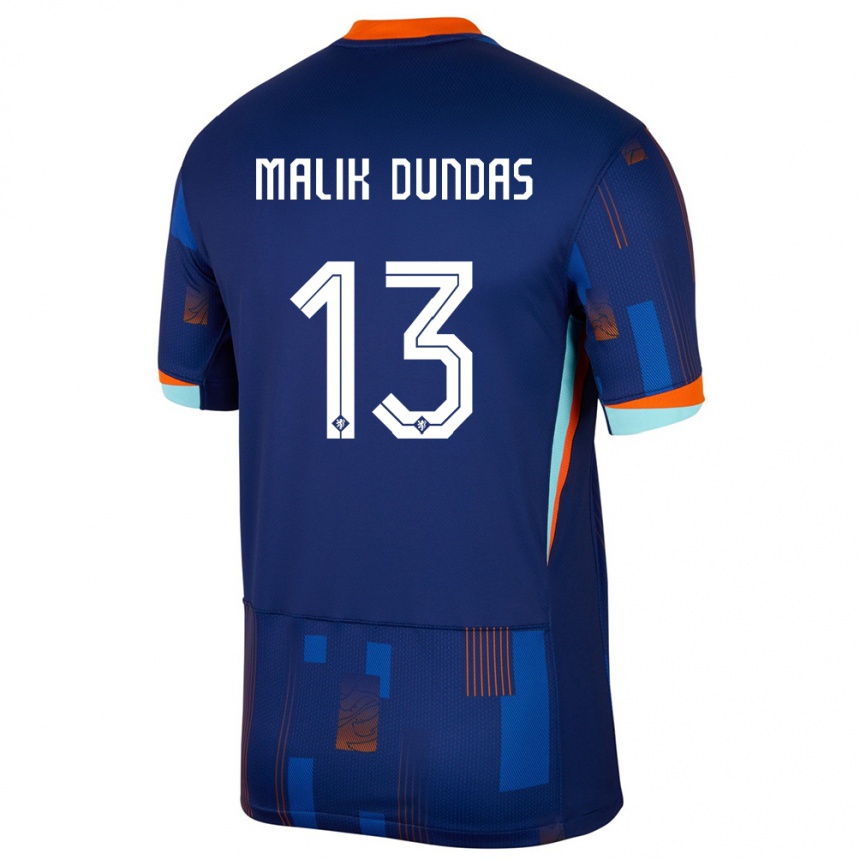 Vaikiškas Olandija Noa Malik Dundas #13 Mėlyna Išvykos Marškinėliai 24-26 T-Shirt