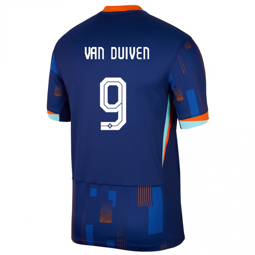 Vaikiškas Olandija Jason Van Duiven #9 Mėlyna Išvykos Marškinėliai 24-26 T-Shirt