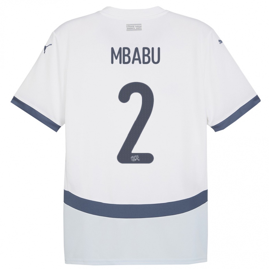 Vaikiškas Šveicarija Kevin Mbabu #2 Baltas Išvykos Marškinėliai 24-26 T-Shirt