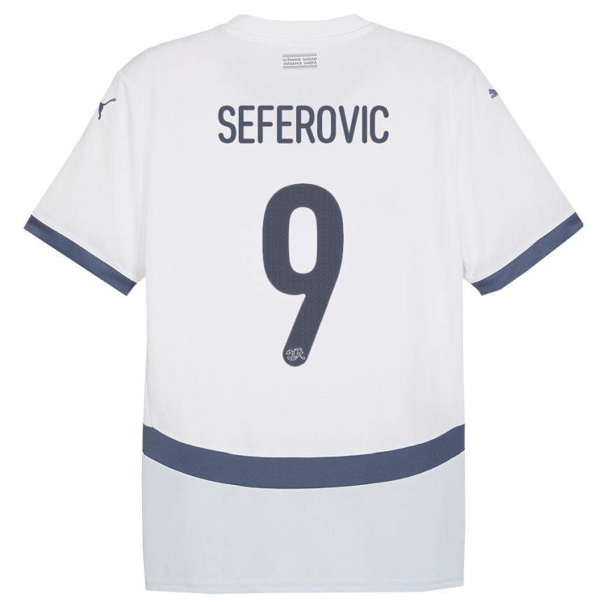 Vaikiškas Šveicarija Haris Seferovic #9 Baltas Išvykos Marškinėliai 24-26 T-Shirt