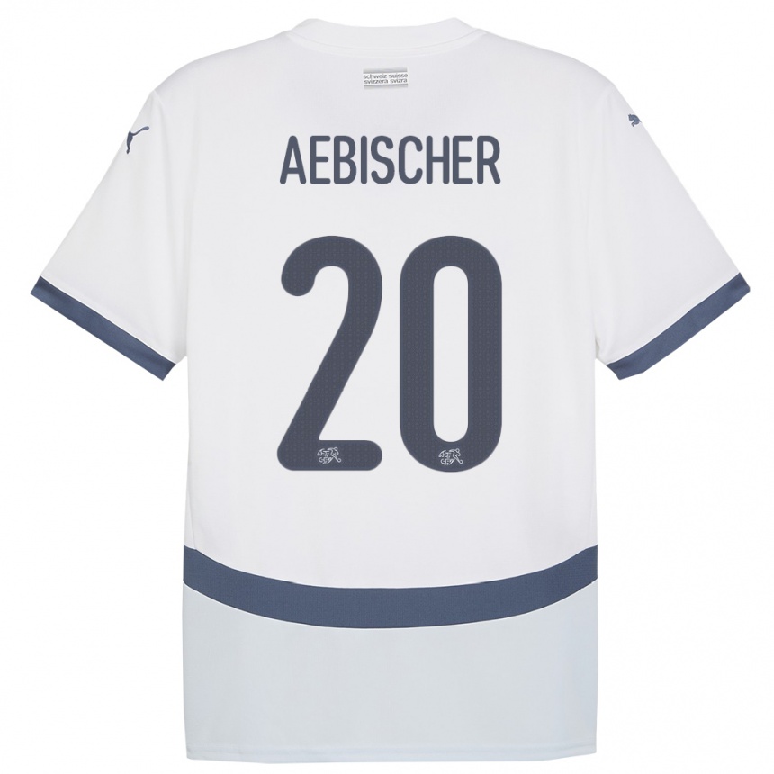 Vaikiškas Šveicarija Michel Aebischer #20 Baltas Išvykos Marškinėliai 24-26 T-Shirt