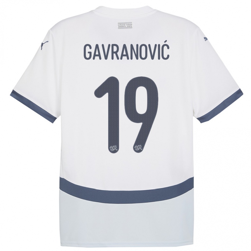 Vaikiškas Šveicarija Mario Gavranovic #19 Baltas Išvykos Marškinėliai 24-26 T-Shirt