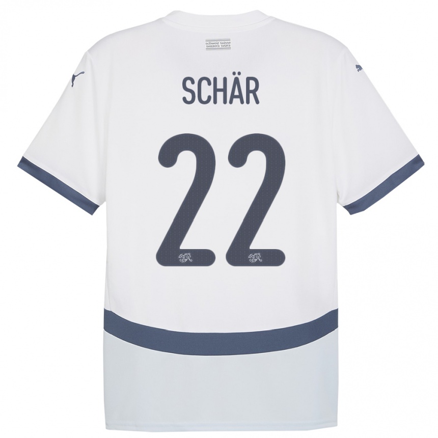 Vaikiškas Šveicarija Fabian Schar #22 Baltas Išvykos Marškinėliai 24-26 T-Shirt