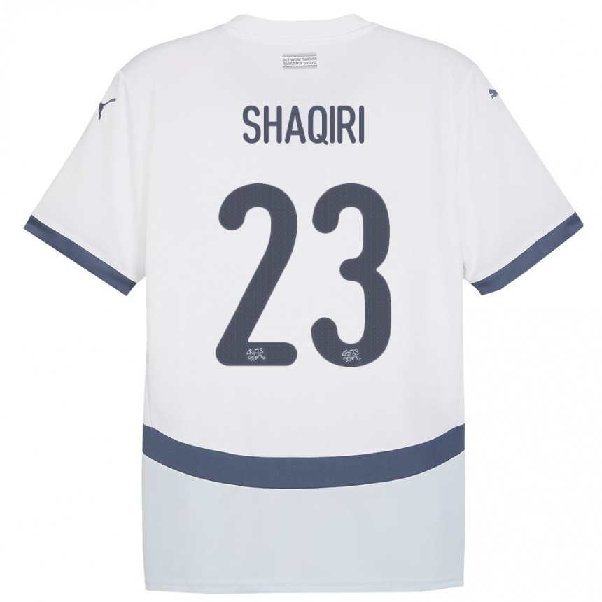 Vaikiškas Šveicarija Xherdan Shaqiri #23 Baltas Išvykos Marškinėliai 24-26 T-Shirt