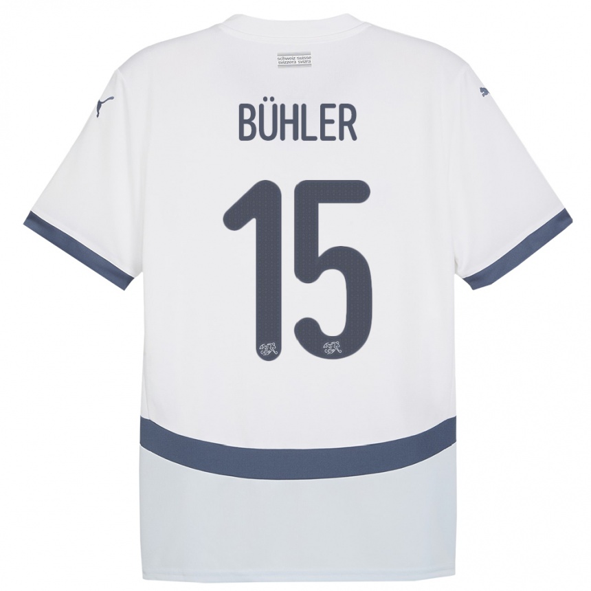 Vaikiškas Šveicarija Luana Buhler #15 Baltas Išvykos Marškinėliai 24-26 T-Shirt