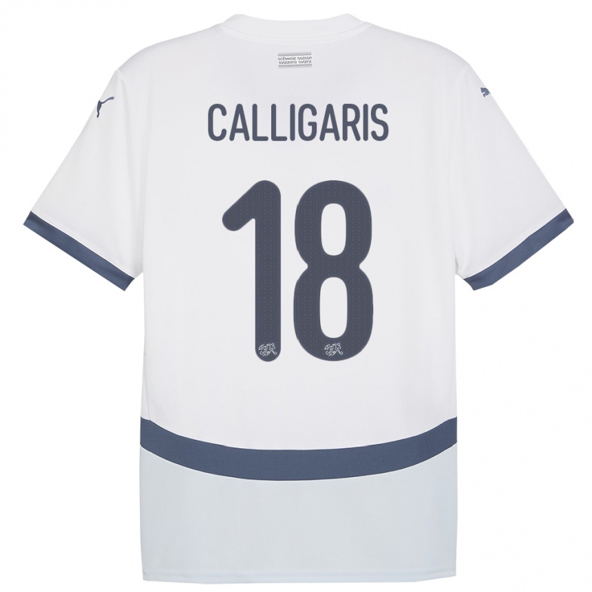 Vaikiškas Šveicarija Viola Calligaris #18 Baltas Išvykos Marškinėliai 24-26 T-Shirt