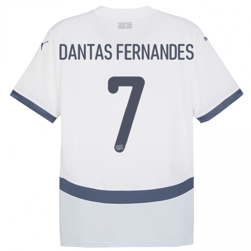 Vaikiškas Šveicarija Ronaldo Dantas Fernandes #7 Baltas Išvykos Marškinėliai 24-26 T-Shirt