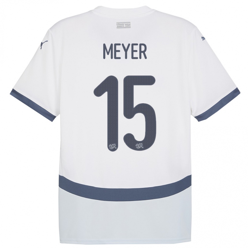 Vaikiškas Šveicarija Leny Meyer #15 Baltas Išvykos Marškinėliai 24-26 T-Shirt