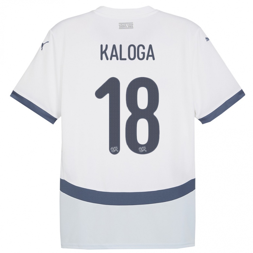 Vaikiškas Šveicarija Issa Kaloga #18 Baltas Išvykos Marškinėliai 24-26 T-Shirt