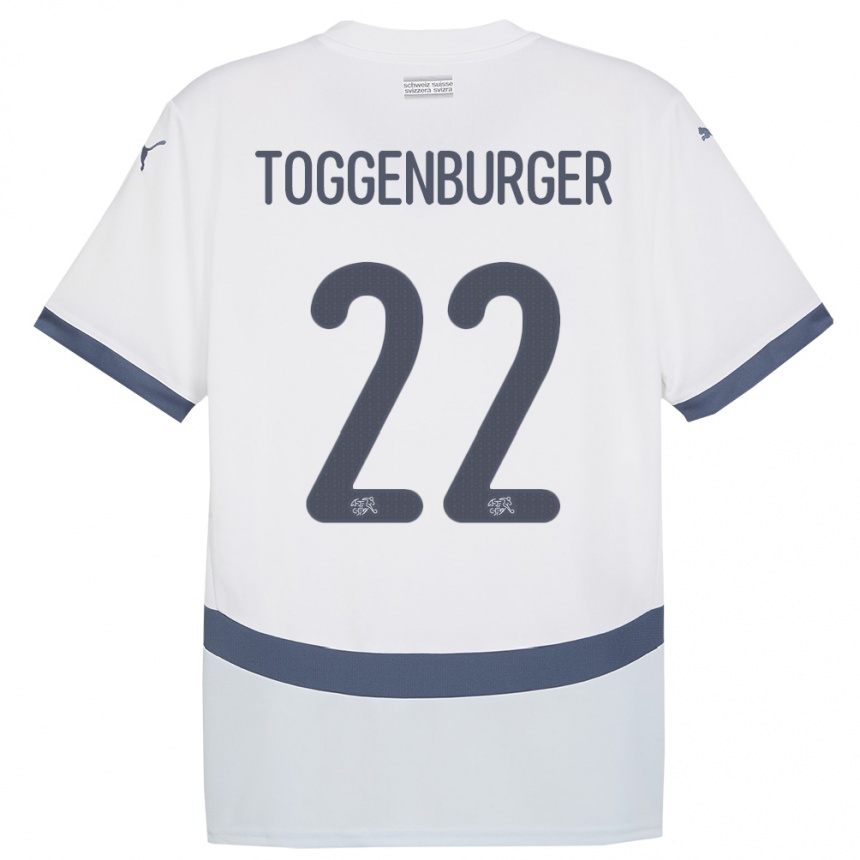 Vaikiškas Šveicarija Nando Toggenburger #22 Baltas Išvykos Marškinėliai 24-26 T-Shirt