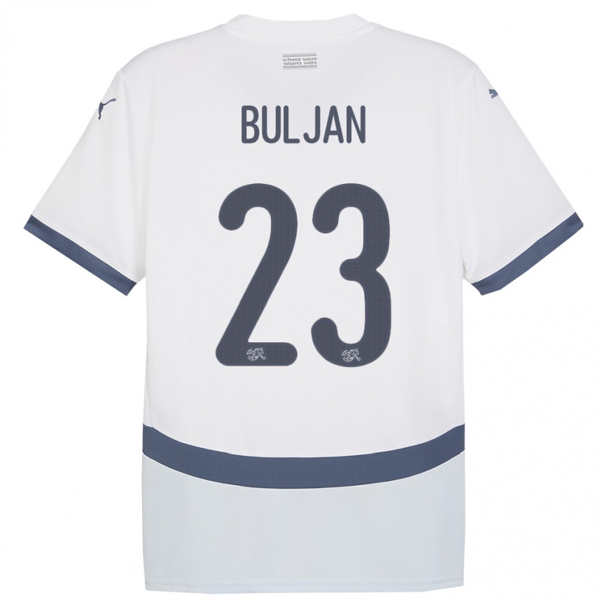 Vaikiškas Šveicarija Leo Buljan #23 Baltas Išvykos Marškinėliai 24-26 T-Shirt