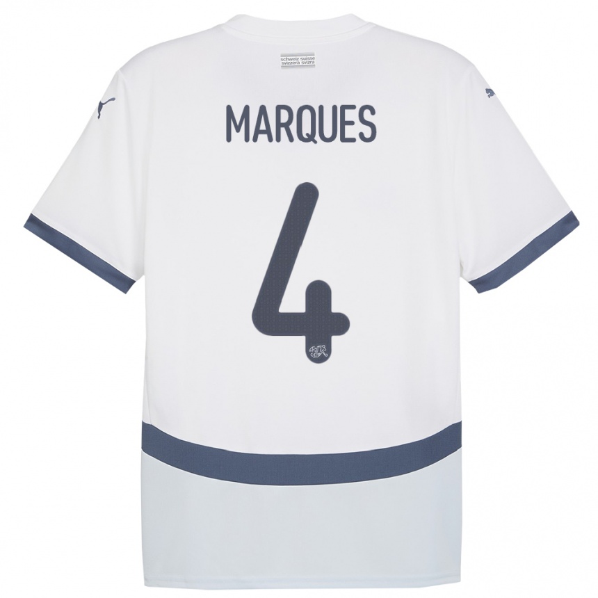 Vaikiškas Šveicarija Christian Marques #4 Baltas Išvykos Marškinėliai 24-26 T-Shirt