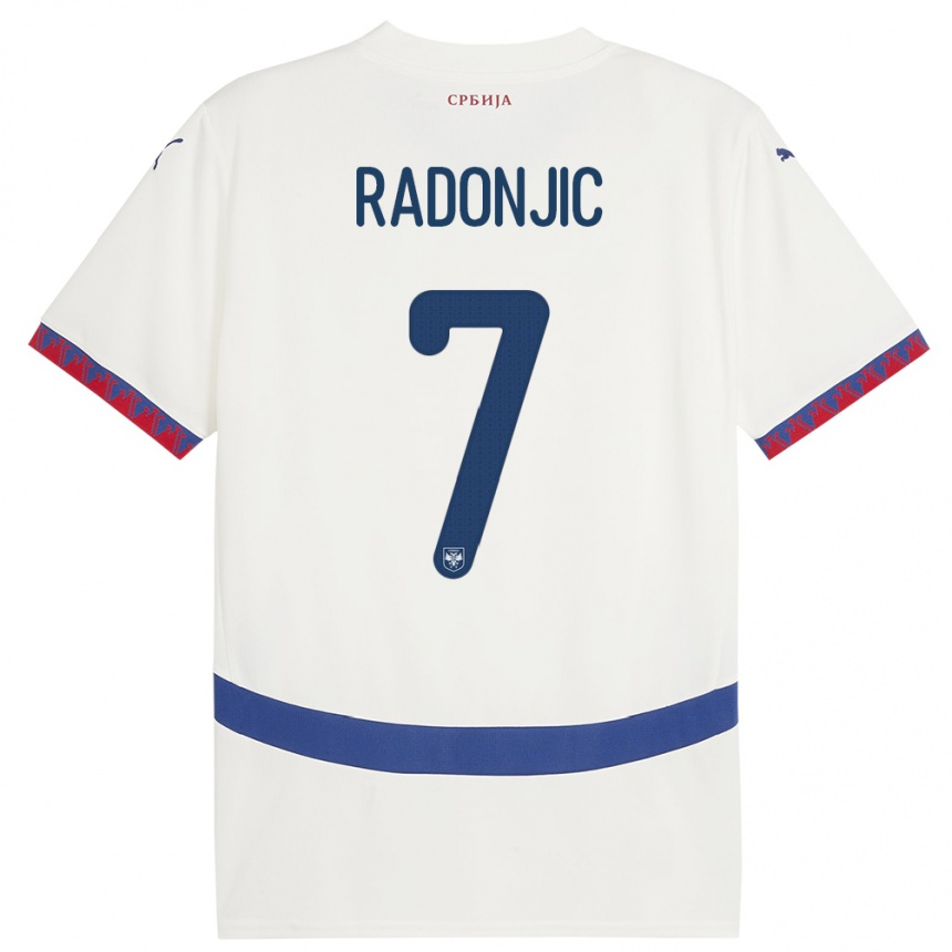 Vaikiškas Serbija Nemanja Radonjic #7 Baltas Išvykos Marškinėliai 24-26 T-Shirt