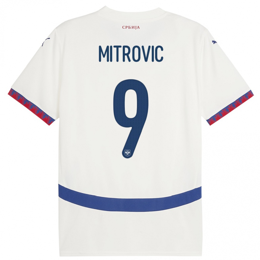 Vaikiškas Serbija Aleksandar Mitrovic #9 Baltas Išvykos Marškinėliai 24-26 T-Shirt