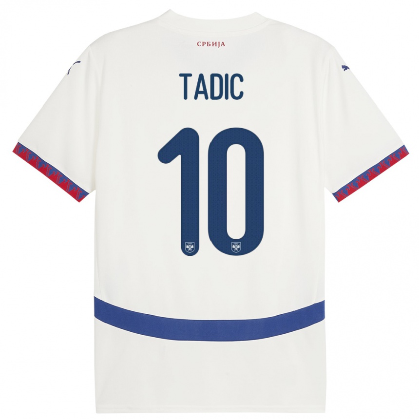 Vaikiškas Serbija Dusan Tadic #10 Baltas Išvykos Marškinėliai 24-26 T-Shirt