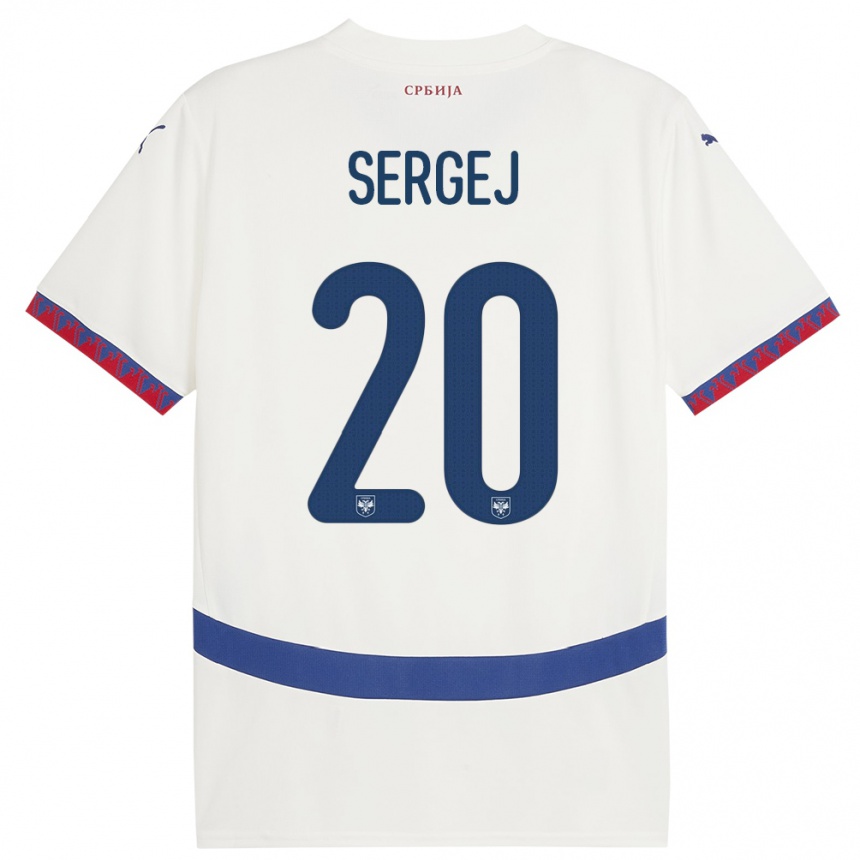 Vaikiškas Serbija Sergej Milinkovic-Savic #20 Baltas Išvykos Marškinėliai 24-26 T-Shirt