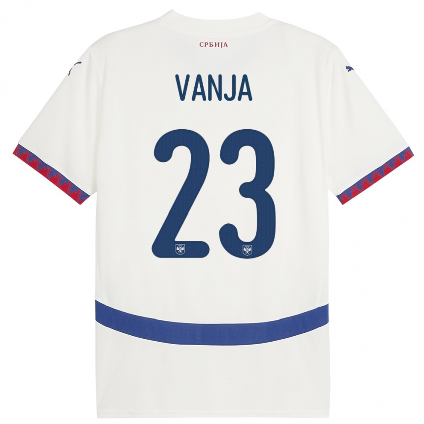 Vaikiškas Serbija Vanja Milinkovic-Savic #23 Baltas Išvykos Marškinėliai 24-26 T-Shirt