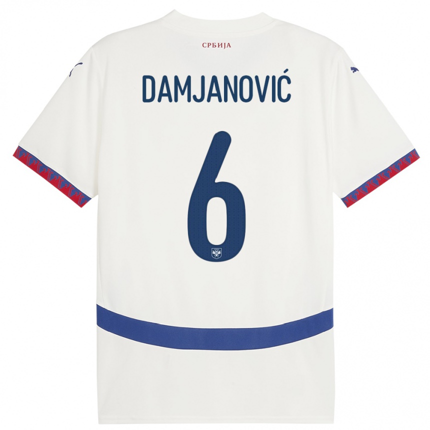 Vaikiškas Serbija Nevena Damjanovic #6 Baltas Išvykos Marškinėliai 24-26 T-Shirt